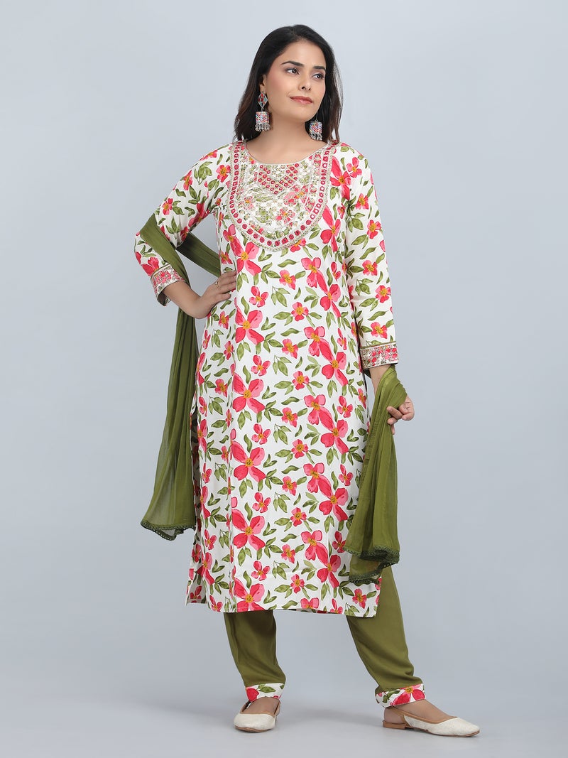 Shifory Floral Print Multi Kurti Set for Women - Image 1